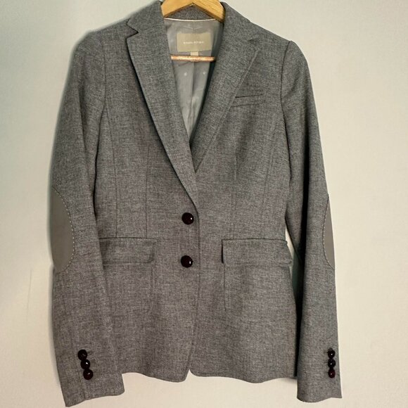 Banana Republic Wool Blend Elbow Patch Schoolboy Blazer Jacket - 2 Tall - Picture 1 of 9